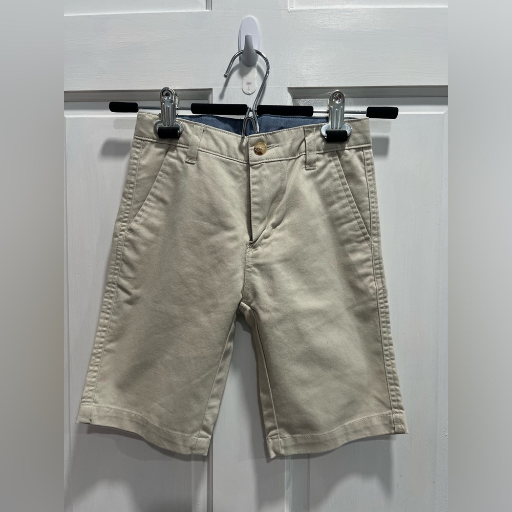 CHAPS Button Fly Flat Front Chino Khaki Pockets Shorts SIZE 7 Boys Pre Loved